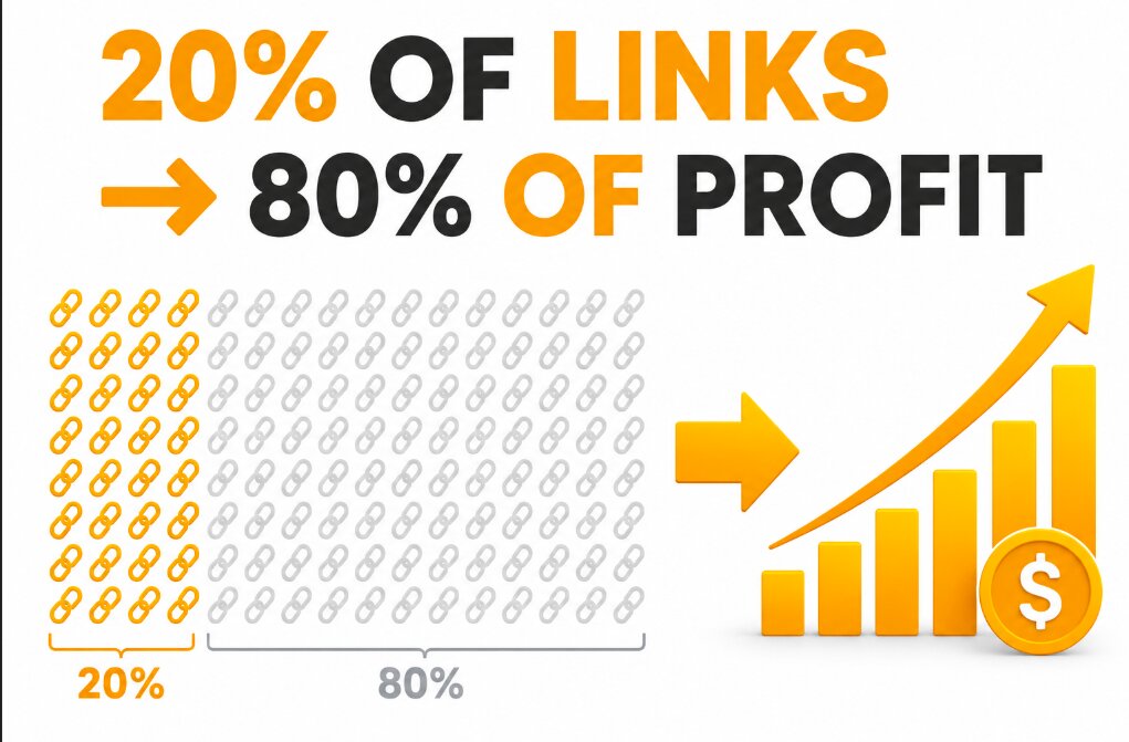 The 80/20 Rule of Link Tracking: How to Find the 20% of Your Links Driving 80% of Your Profit